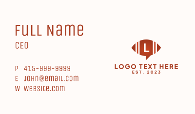 Football Chat Lettermark Business Card Image Preview
