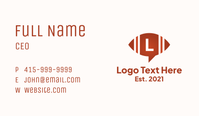 Football Chat Lettermark Business Card