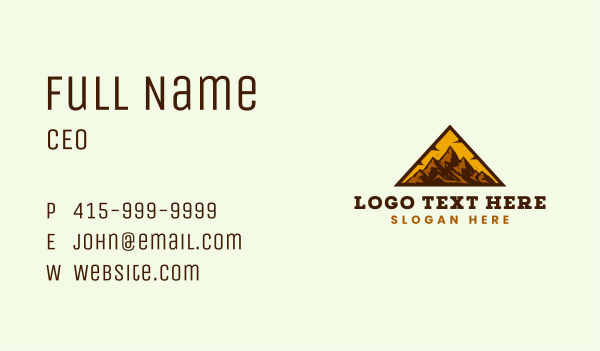 Mountain Peak Outdoor Business Card Design Image Preview