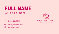 Pink Leaf Letter E Business Card Design