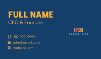 Orange Pixel Wordmark Business Card Image Preview