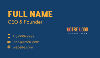 Orange Pixel Wordmark Business Card Image Preview