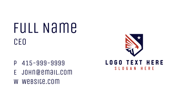 American Eagle Shield Business Card Design Image Preview