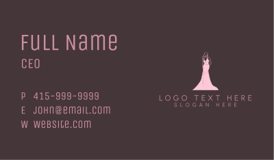 Pink Fashion Gown Business Card