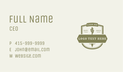 Classic Western Cactus Business Card Image Preview