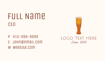 Corset Beer Glass  Business Card Image Preview