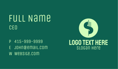 Dollar Currency Letter S Business Card