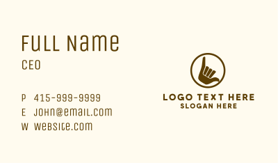 Shaka Hand Sign Business Card Image Preview