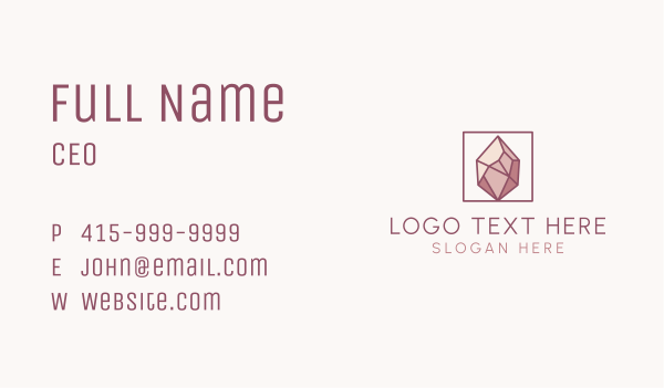 Simple Crystal Gemstone Business Card Design Image Preview