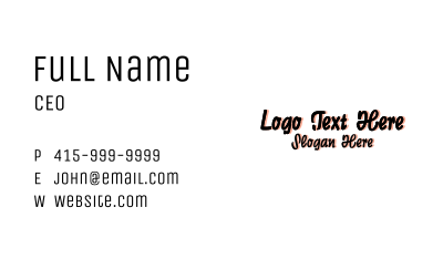 Classic Marker Wordmark Business Card Image Preview