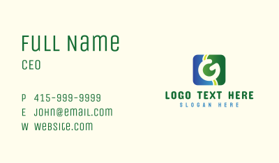 Mobile Software App Letter G Business Card Image Preview