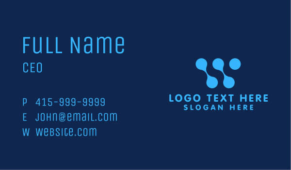 Blue Cyber Letter W Business Card Design Image Preview