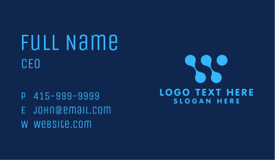 Blue Cyber Letter W Business Card Image Preview