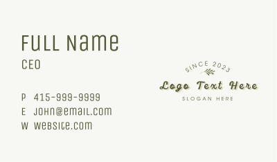 Organic Retro Business Wordmark Business Card Image Preview