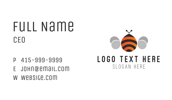Round Bee Business Card Design Image Preview