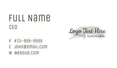 Pastel Floral Wordmark Business Card Image Preview