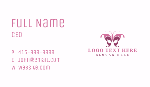 Beautiful Face Butterfly Girl Business Card Design Image Preview