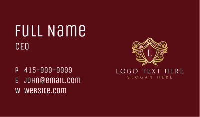 Luxury Royal Shield Business Card Image Preview