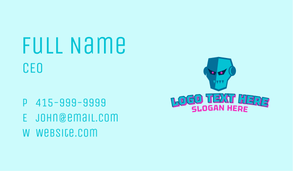 Tough Evil Robot Business Card Design Image Preview