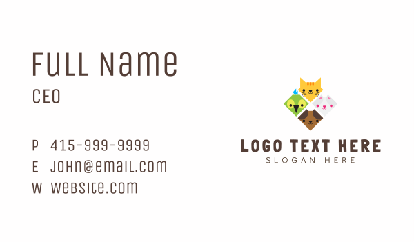 Adorable Diamond Pet Shelter Business Card Design Image Preview