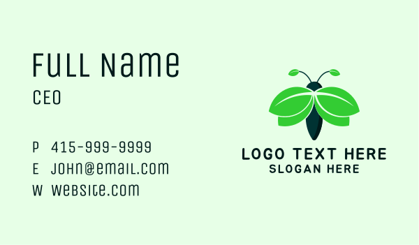 Organic Leaf Insect Business Card Design Image Preview