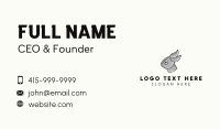 Grey Rabbit Outline Business Card Image Preview