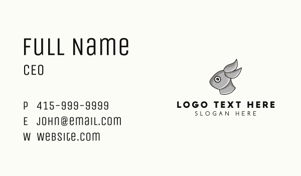 Grey Rabbit Outline Business Card Design Image Preview