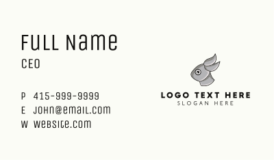 Grey Rabbit Outline Business Card Image Preview