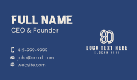 Number 80 Milestone Event Business Card Preview