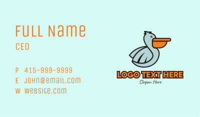 Pelican Delivery Mascot Business Card Image Preview