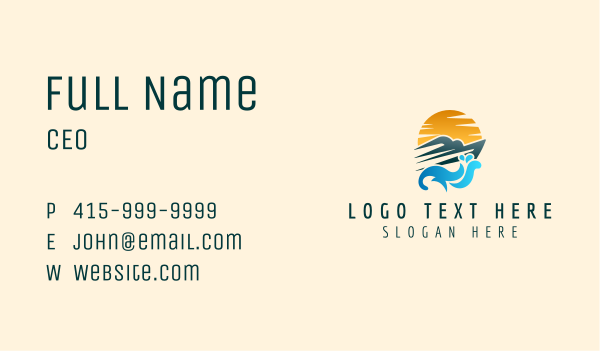 Sunset Yacht Ocean Business Card Design Image Preview