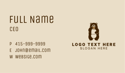Brown Grizzly Bear  Business Card Image Preview