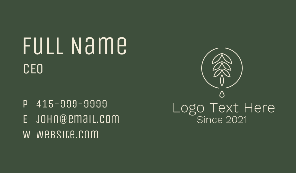 Eucalyptus Leaf Oil Business Card Design Image Preview