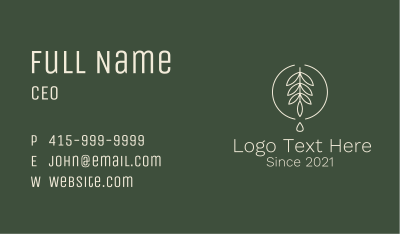 Eucalyptus Leaf Oil Business Card Image Preview
