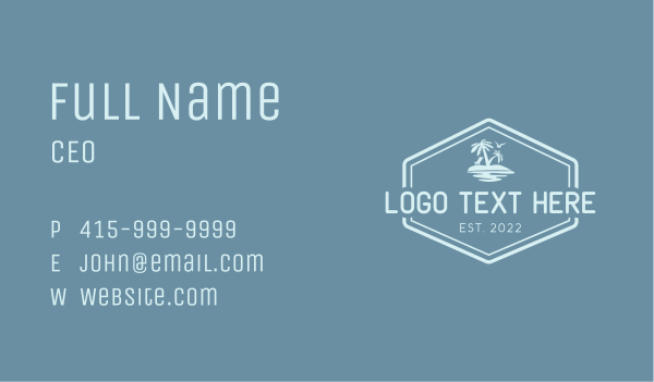 Tropical Island Beach Business Card Design Image Preview