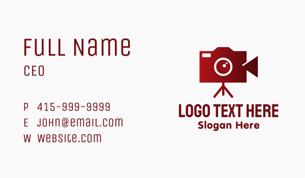 Red Film Camera Business Card Design Image Preview