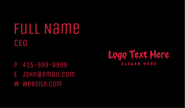 Horror Skate Shop Wordmark Business Card Design Image Preview
