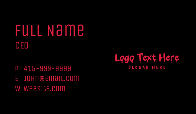 Horror Skate Shop Wordmark Business Card Image Preview