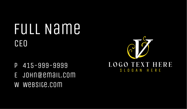 Letter V Fashion Brand Business Card Design Image Preview