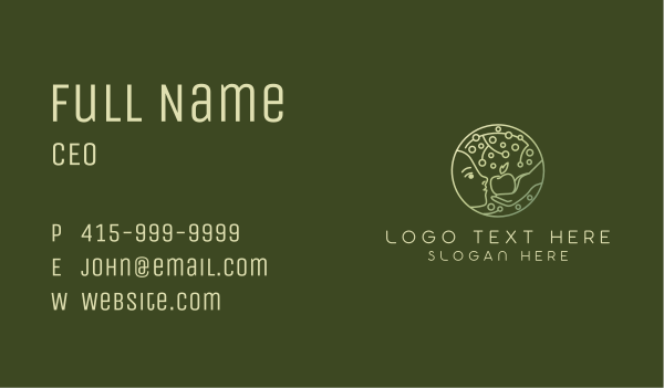 Green Nature Wellness  Business Card Design Image Preview