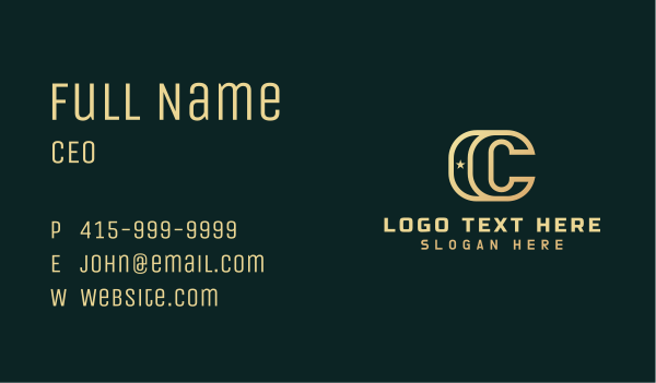 Golden Agency Letter C Business Card Design Image Preview