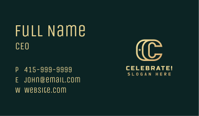 Golden Agency Letter C Business Card Image Preview