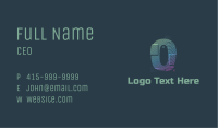 Modern Glitch Number 0 Business Card Image Preview