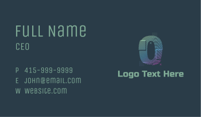 Modern Glitch Number 0 Business Card Image Preview