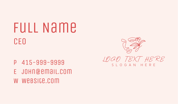 Floral Woman Face Business Card Design Image Preview