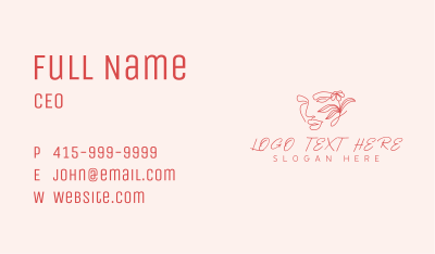 Floral Woman Face Business Card Image Preview