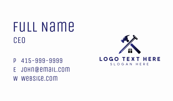 Hammer Builder Repair Business Card Design Image Preview