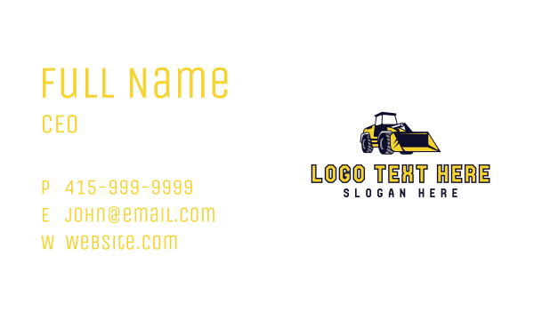 Loader Construction Machinery Business Card Design Image Preview