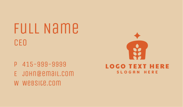 Orange Wheat Bread Business Card Design Image Preview