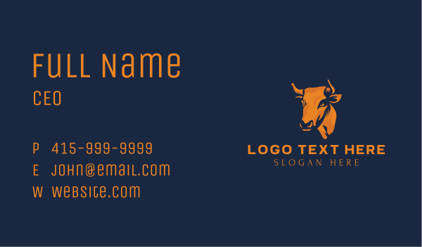 Bull Horn Farming Business Card Design Image Preview